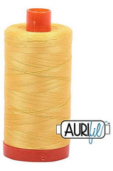 Aurifil Mako 50wt Cotton 1300 m 1422 yd. spool - 1135 Pale Yellow